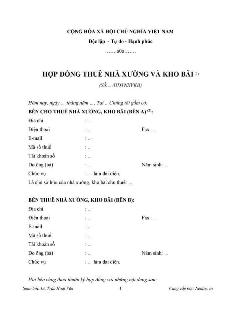 Hợp đồng thuê nhà xưởng là gì?